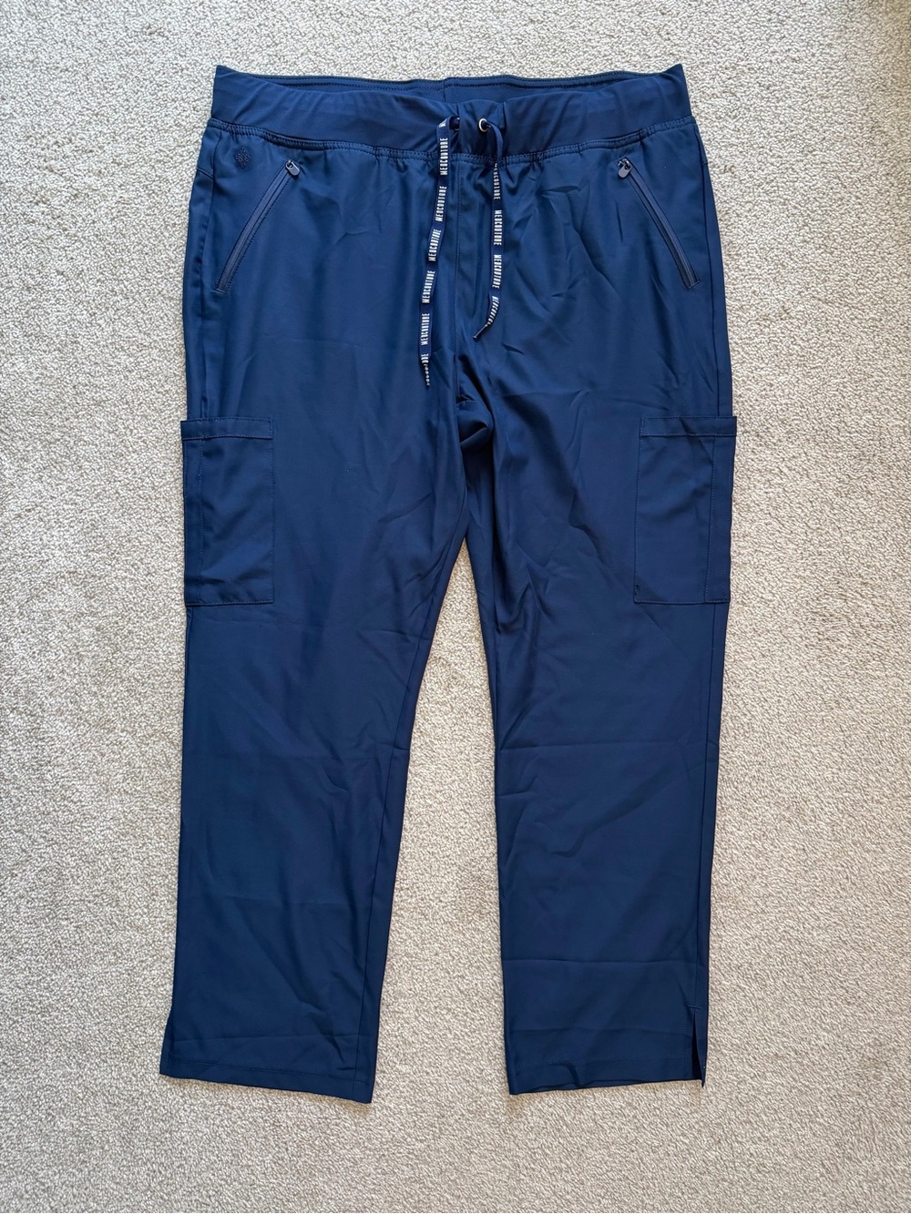 Med Couture Navy Boot Cut Scrub Pants with Drawstring